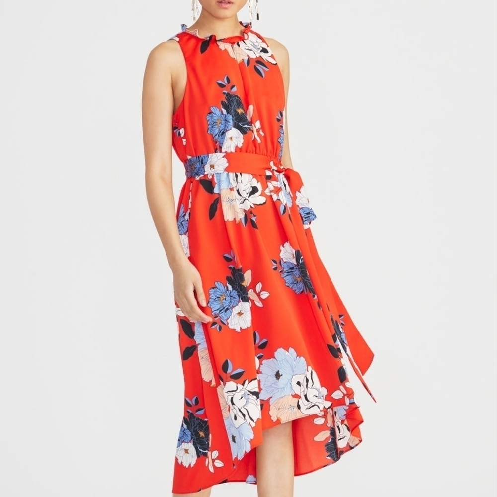 Rachel Rachel Roy Women's Concetta Floral High Low Midi Femenine Dress Size 3X.